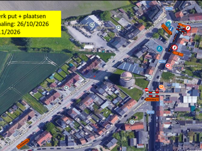 Omleiding van de wegenwerken Dorp - De Watergroep